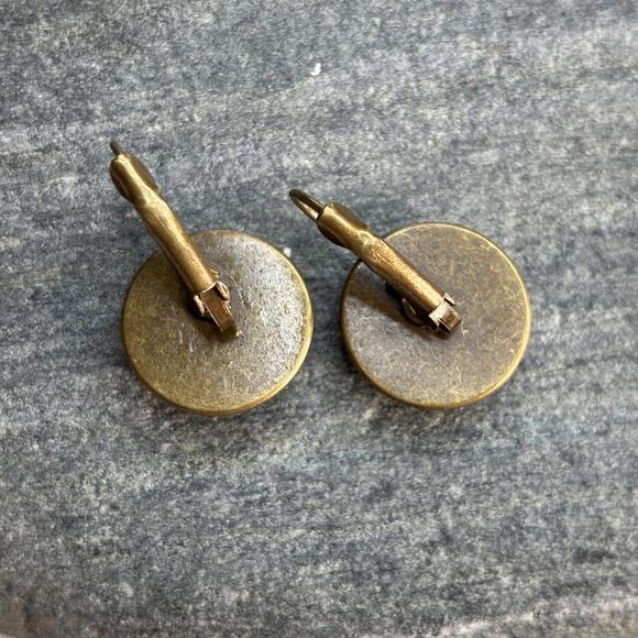 Midnight Flowers Black Cobachon Pewter Metal Earrings Whimsigoth witchy - Picture 4 of 5